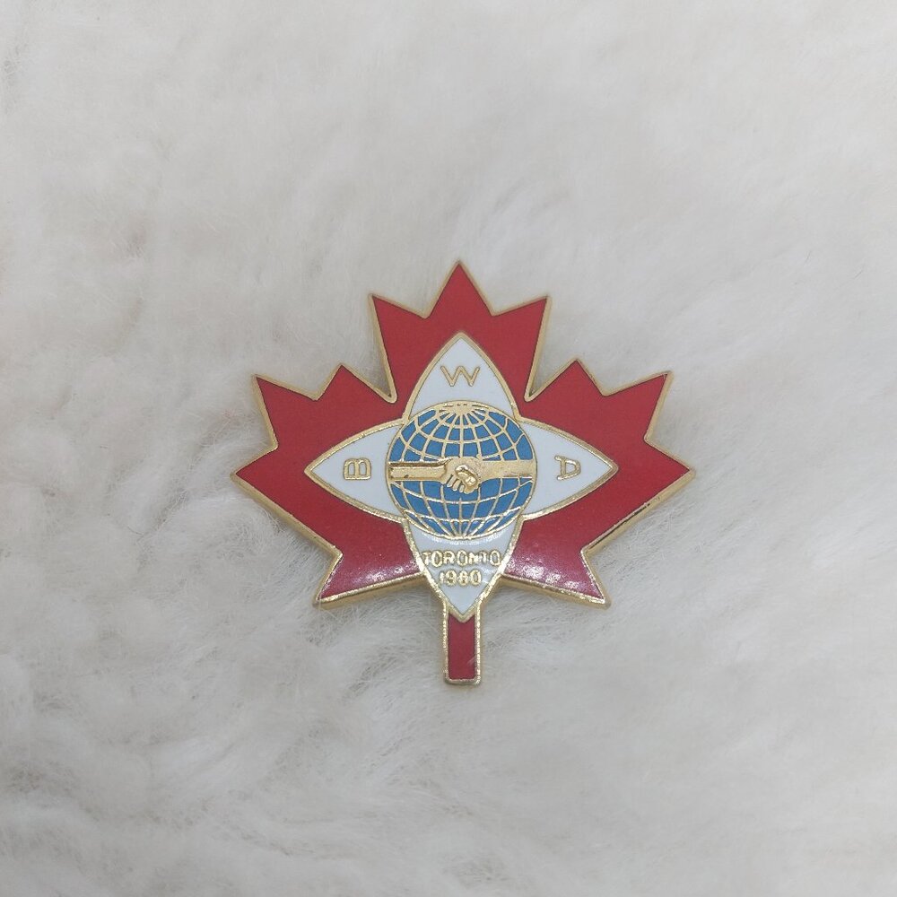 Vintage Toronto 1980 BWA Collectible Canadian Maple Leaf Souvenir Lapel Pin